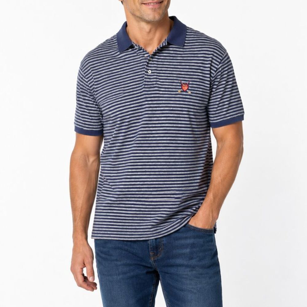 Polo Golf Ralph Lauren Striped Polo Shirt XL Blue White Cotton Golf Crest Logo